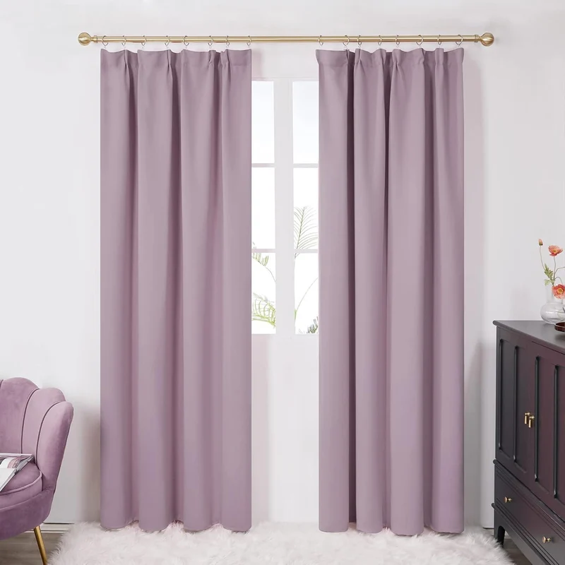 Blickdichte Vorhänge Verdunkelung 240x140cm Hellpink 2er Set