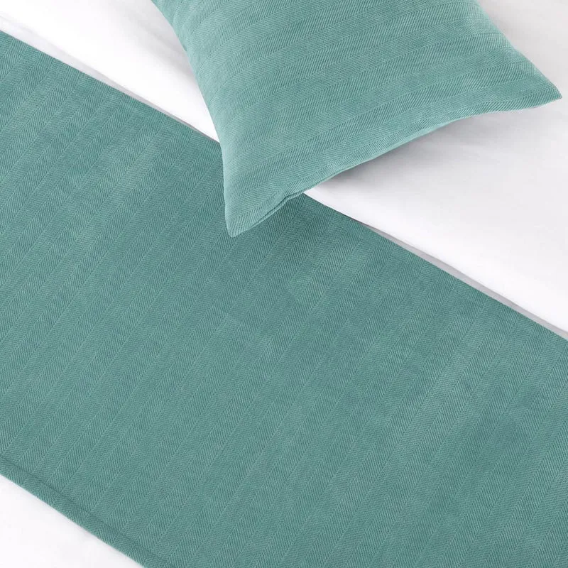 Bettläufer Chenille Blau-Grün 180x50cm Modern Style