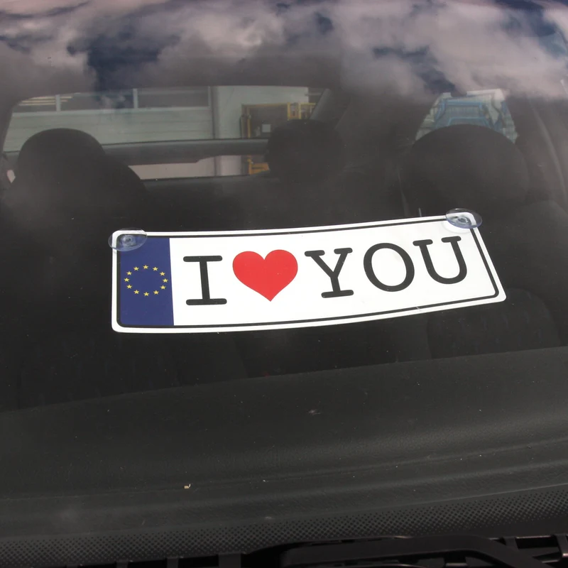 I Love You Nummernschild Dekoartikel mit Saugnäpfen