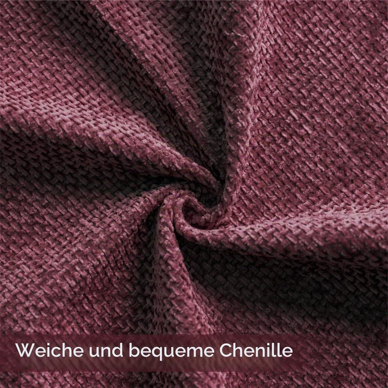 2x Kissenbezug Weinrot 30x50 Chenille - Weich & Dekorativ