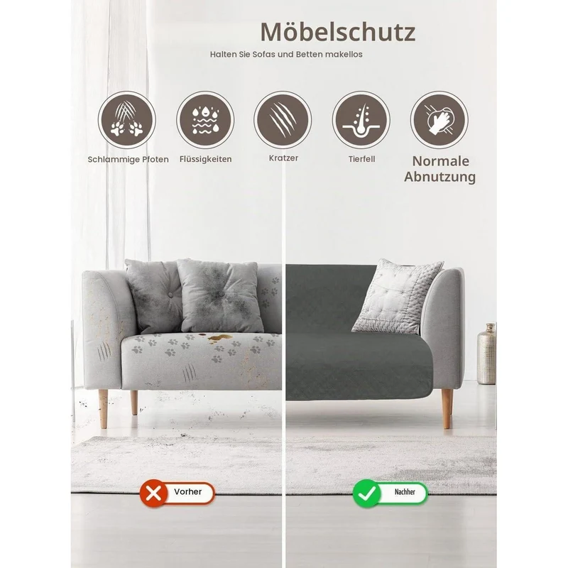 Wasserdichte Hundedecke 76x180cm – Sofa & Reise Decke