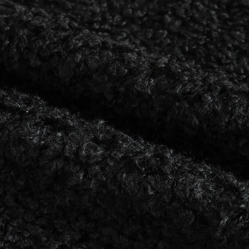 2x Kissenbezug Teddywolle Schwarz 60x60 cm