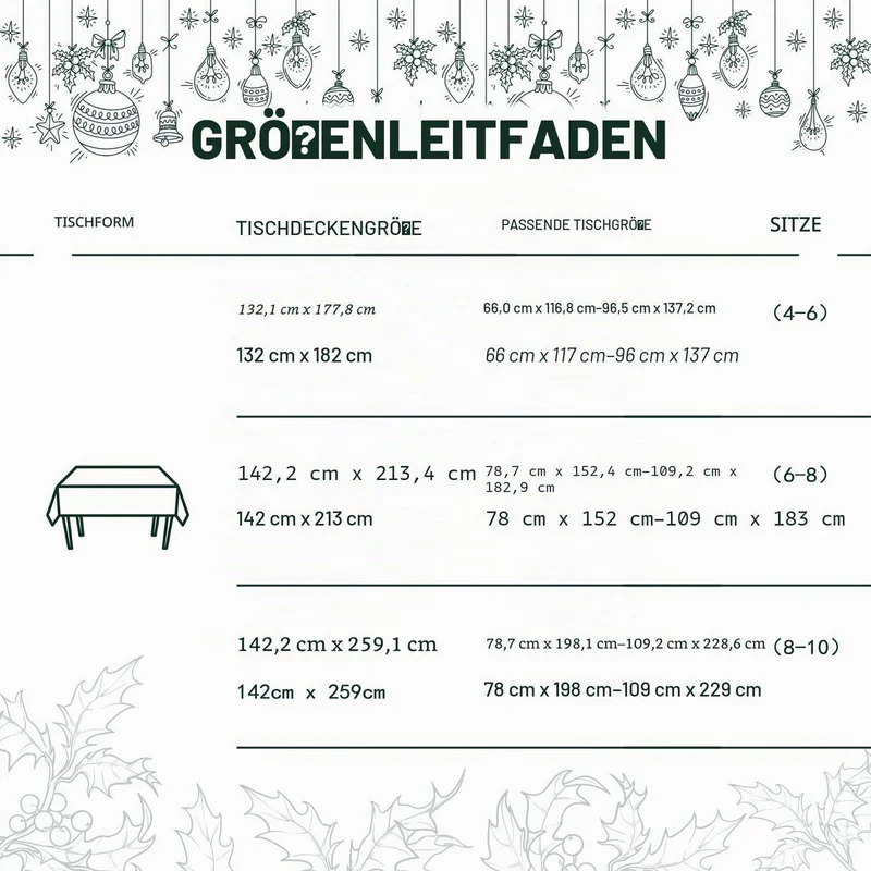 Weihnachtliche Tischdecke Winterwald | Wasserfest & Wiederverwendbar