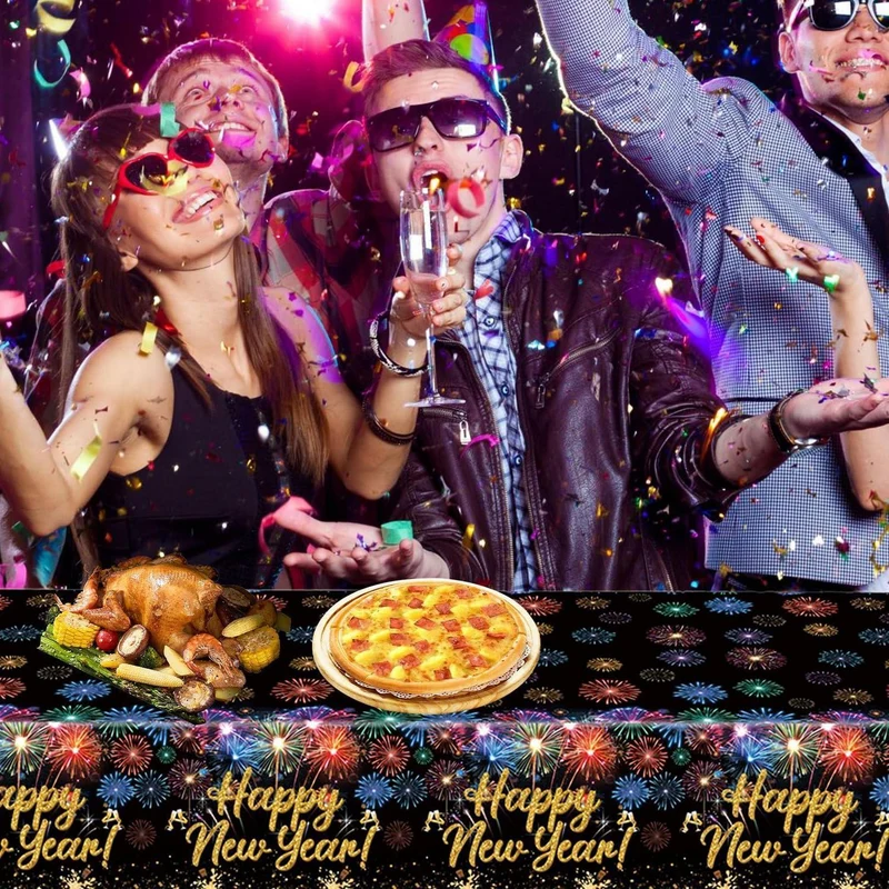 Silvester Tischdecke Happy New Year Deko 2027 – 137x274 cm