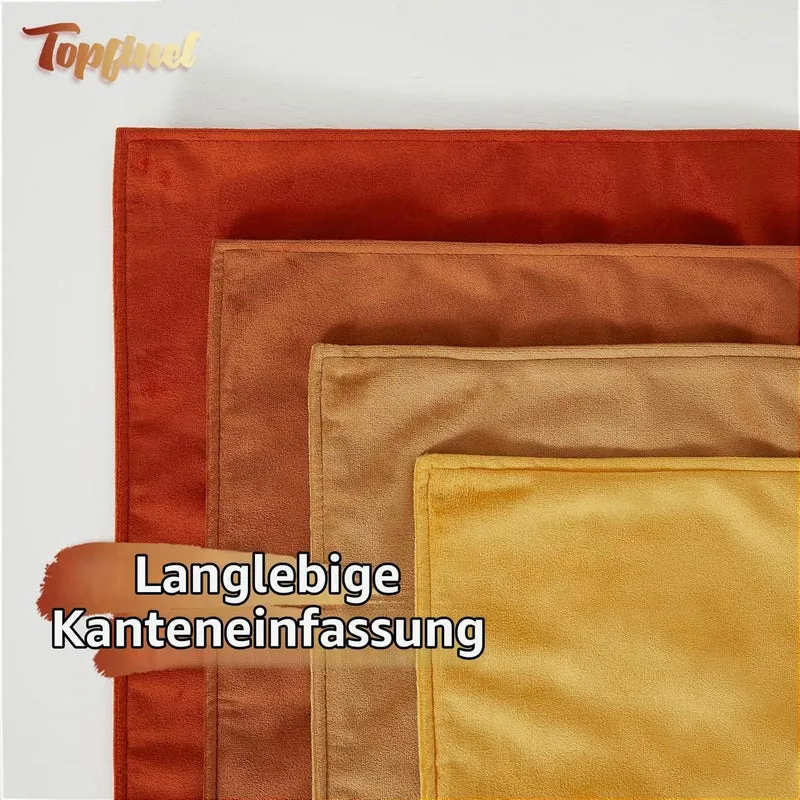 Gelbe Samt Kissenbezüge 30x50 - 4er Set Farbverlauf