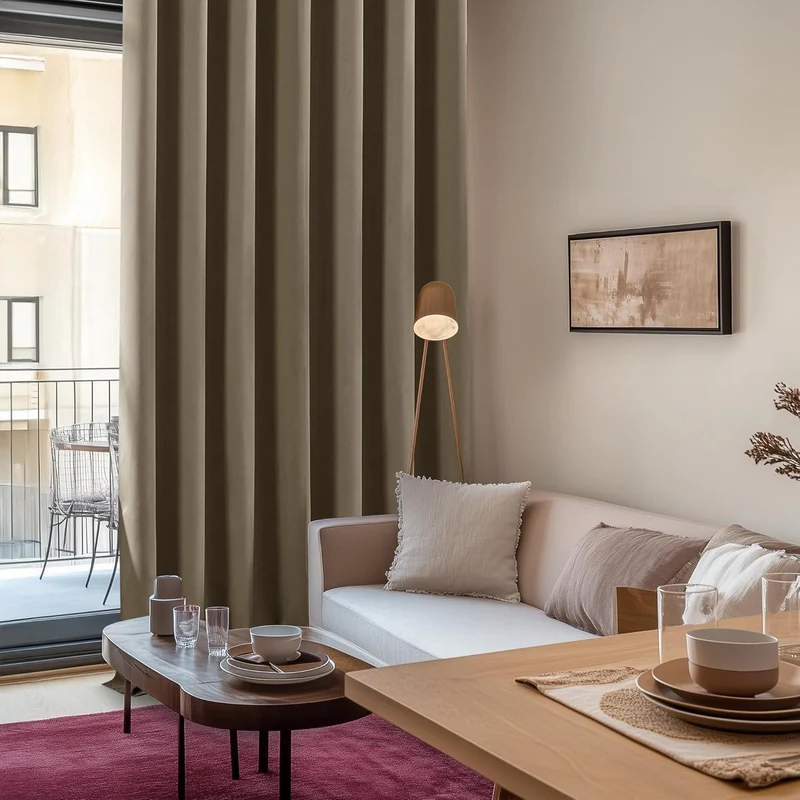 Blickdichte Vorhänge 2er Set, Taupe, 290x140 cm – Verdunkelung & Wärmeisolierung