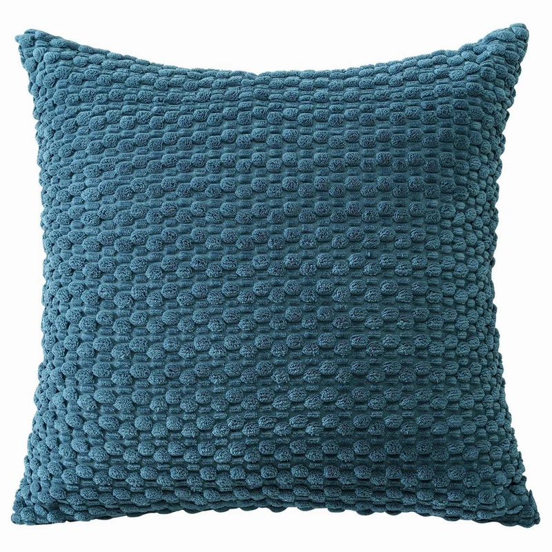 Cord Kissenbezug 60x60cm Staubiges Blau - Boho Deko Kissenhülle