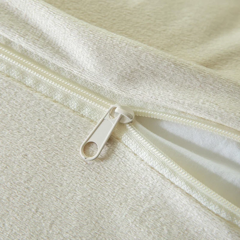 2er Set Kissenbezüge 45x45 cm Cremegelb Faux Pelz Bouclé Sherpa