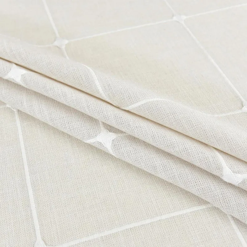 Runde Tischdecke Leinenoptik 150 cm Weiß – Abwaschbar