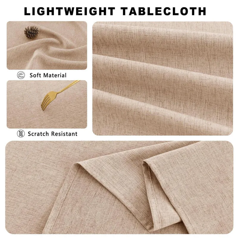 Runde Tischdecke Khaki 140cm – Abwaschbar & Wasserabweisend