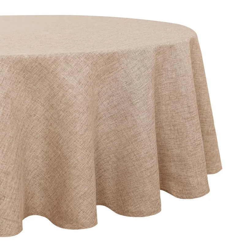 Runde Tischdecke Khaki 140cm – Abwaschbar & Wasserabweisend