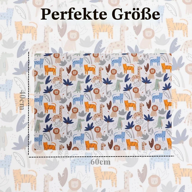 Kinder Kissenbezug 40x60 cm - Bio Baumwolle mit Tier Motiv