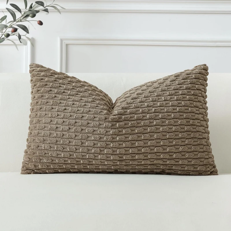 Kordsamt Kissenbezug 30x50 cm Braun – Weich & Dekorativ
