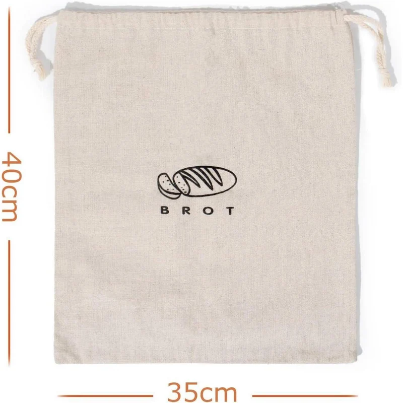 Leinen Brotbeutel 3er Set – Frischhaltender Brotkasten