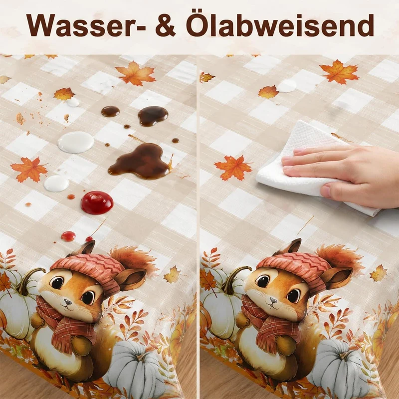 Kürbis Tischdecke Rechteckig – Herbstdeko für Thanksgiving