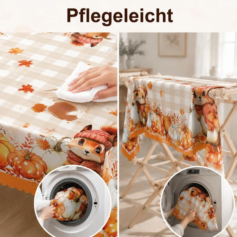 Kürbis Tischdecke Rechteckig – Herbstdeko für Thanksgiving