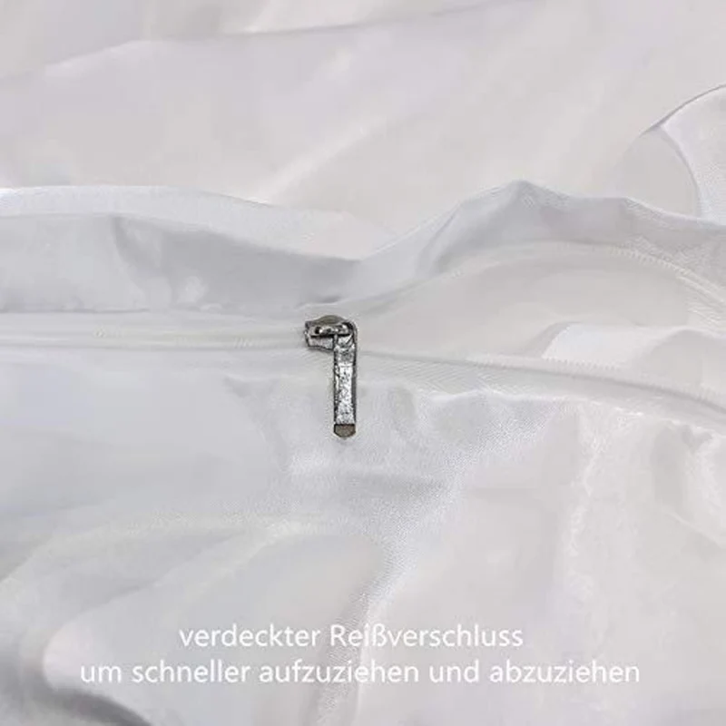 Satin Bettwäsche Set 200x200cm Weiß – Luxus & Glanz