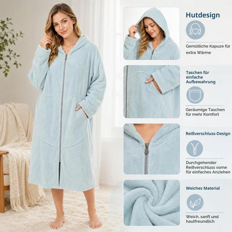 Surf Poncho mit Kapuze – Schnelltrocknend & Praktisch (Blau)