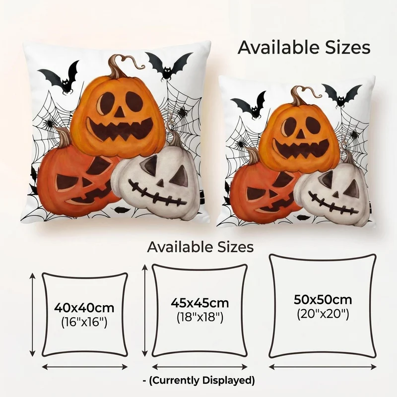 Halloween Kissenbezug 2er Set 45x45 cm - Spinnennetz & Kürbis