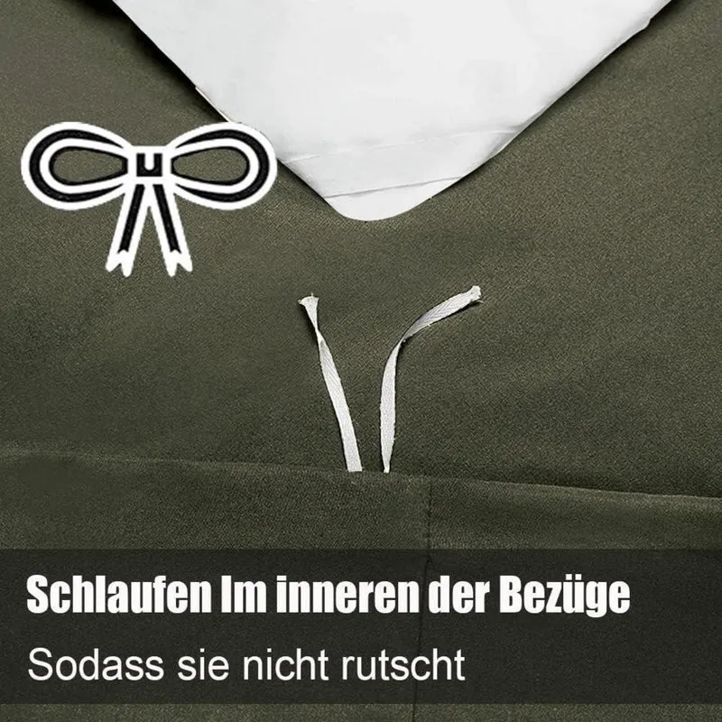 Bettwäsche-Set Mikrofaser Olivergrün 220x240 cm bügelfrei