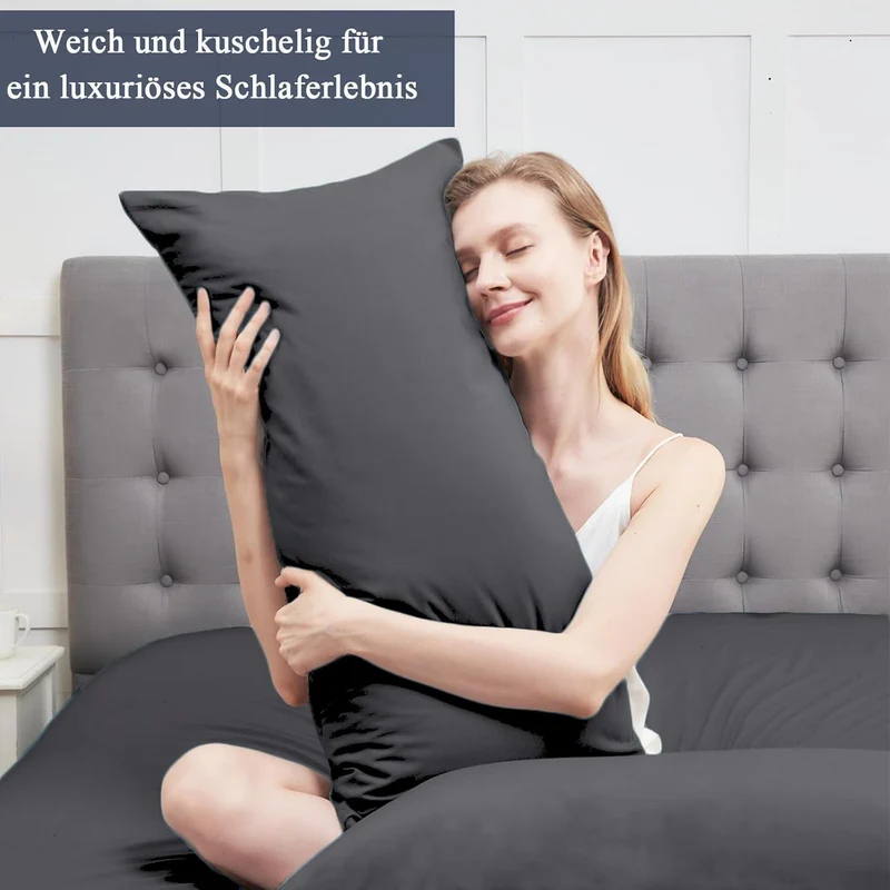 Kissenbezug 60x80 Anthrazit - 2er Set Mikrofaser
