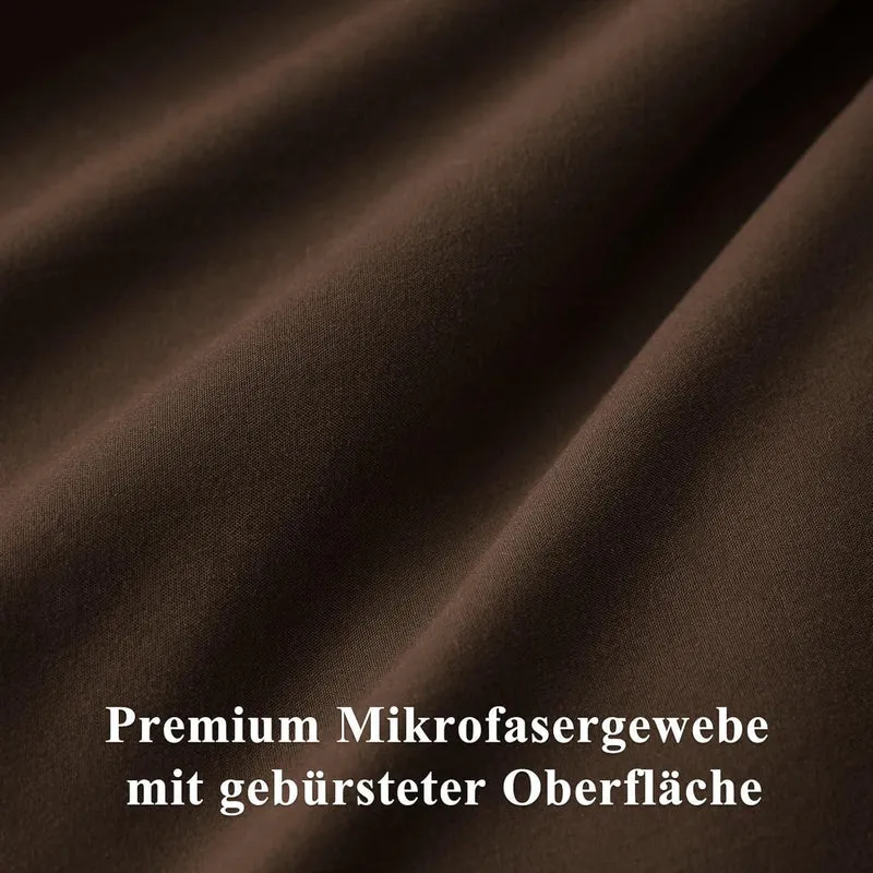 Kissenbezug 40x80 2er Set Braun Mikrofaser mit Reißverschluss