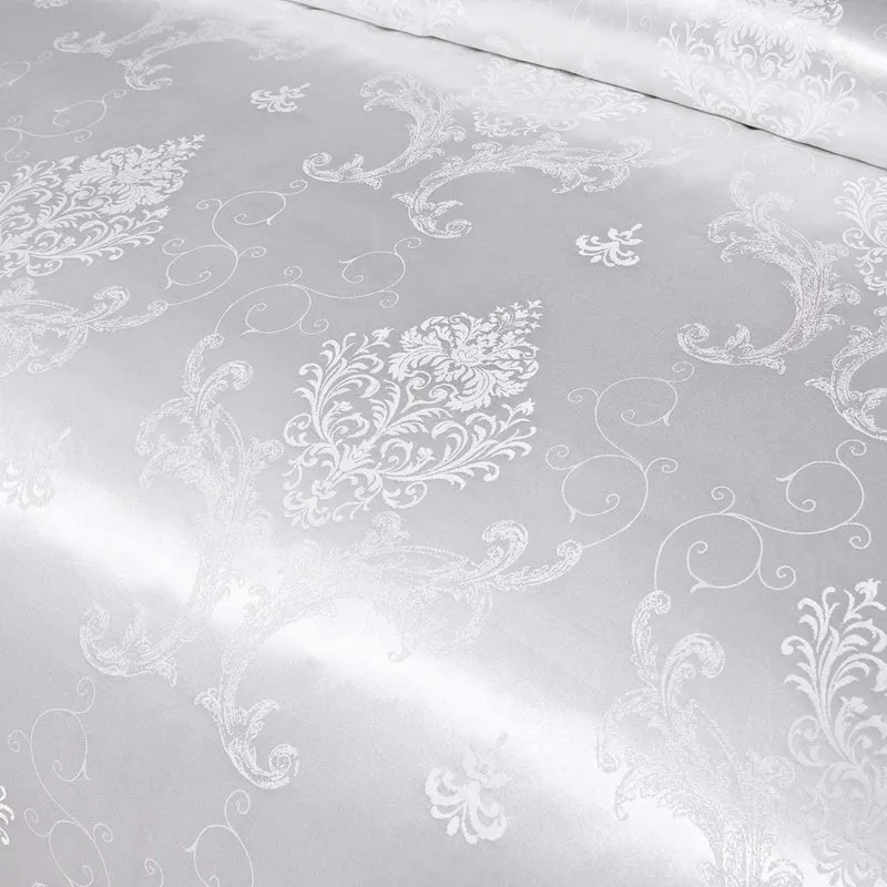 Seidenweiche Wendebettwäsche 220x240 cm - Blumen Jacquard Satin