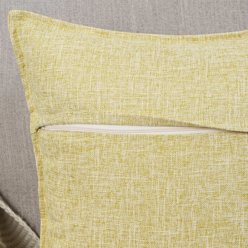 2x Kissenbezug Polyester-Leinen Hellgelb 40x60 cm