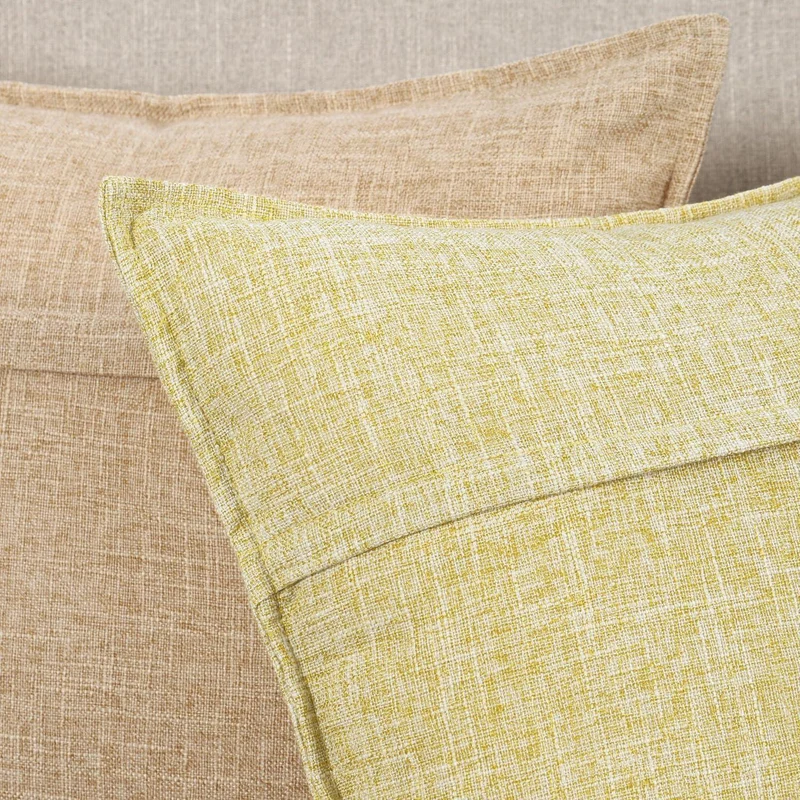 2x Kissenbezug Polyester-Leinen Hellgelb 40x60 cm