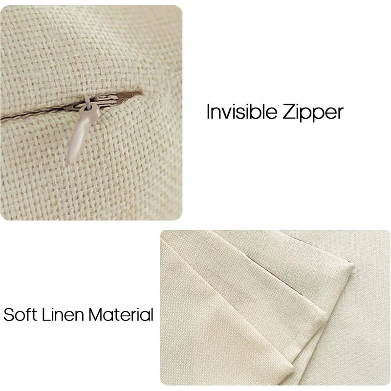 Moderner Leinen Kissenbezug 40x40 cm - Set (4 Stück) Khaki