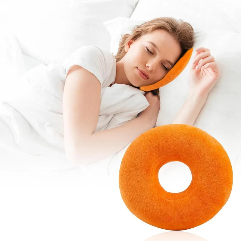 Piercing Kissen mit Loch für Seitenschläfer - Orange