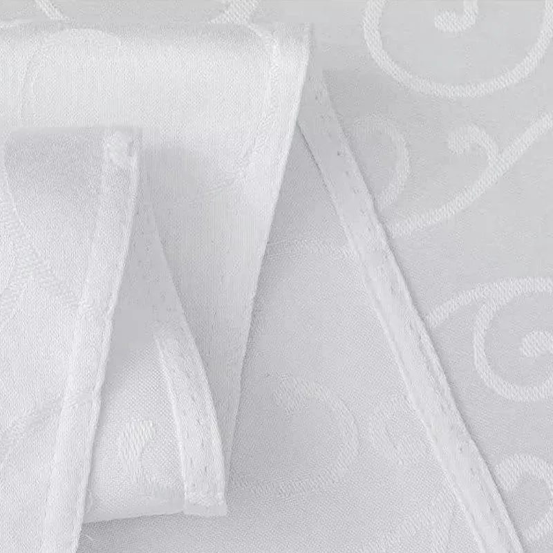 Runde Tischdecke Romanstil 200 cm weiß – Abwaschbar & Wasserabweisend