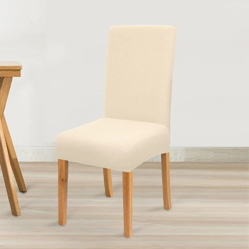 Wasserdichte Stuhlhussen Set 6 - Beige, Elastisch & Pflegleicht