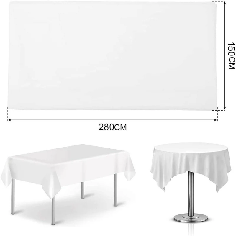 10x Einweg Tischdecke Weiß 150x280cm – Wasserdicht & Partybereit