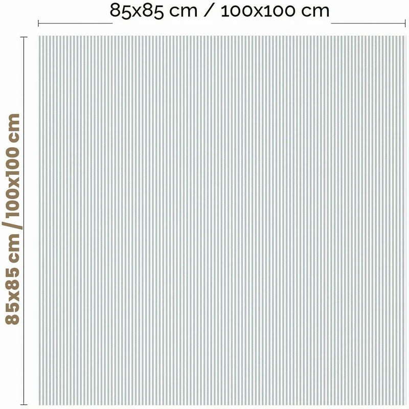 Hellblaue Tischdecke gestreift 100x100 cm – Modern & Pflegeleicht