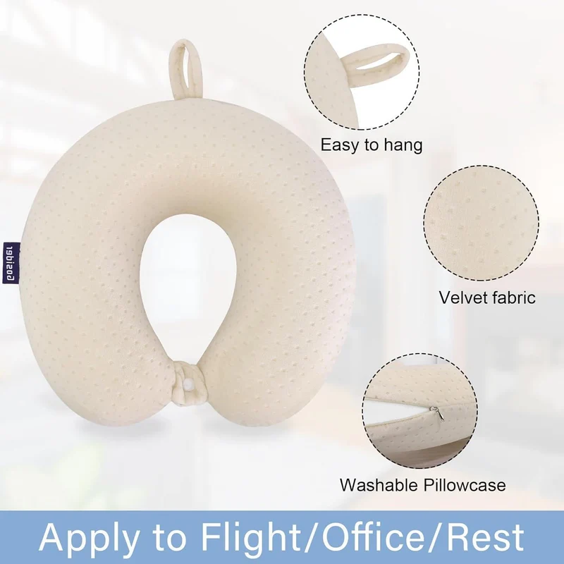 Memory Foam Reisekissen – Komfortabler Nackenkissen für Flugzeug, Auto & Zug