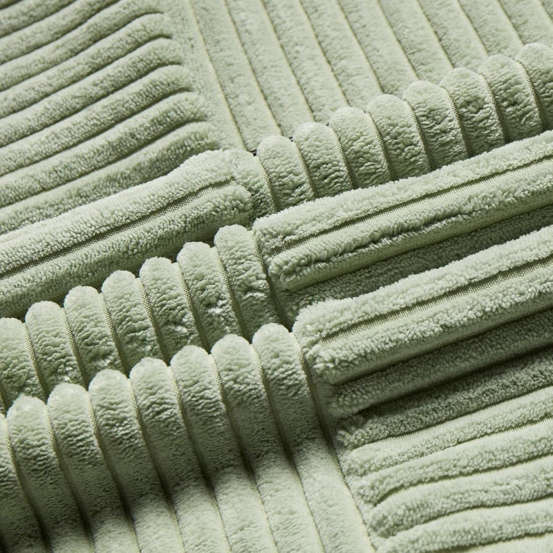 2er Set Kissenbezüge Salbeigrün Kordsamt 45x45cm Modern