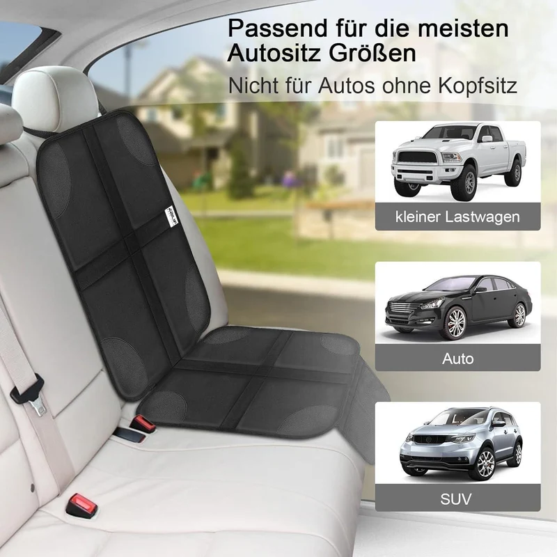 Kindersitzunterlage ISOFIX mit Anti-Rutsch Funktion Schwarz
