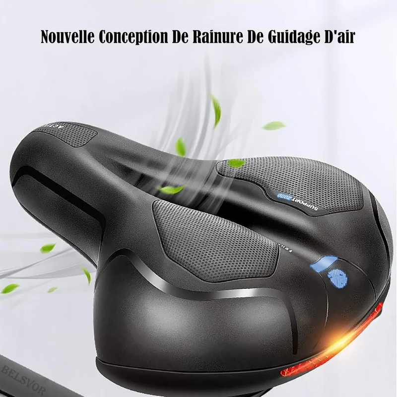 Bequemer Fahrradsattel mit Doppelfeder, blau