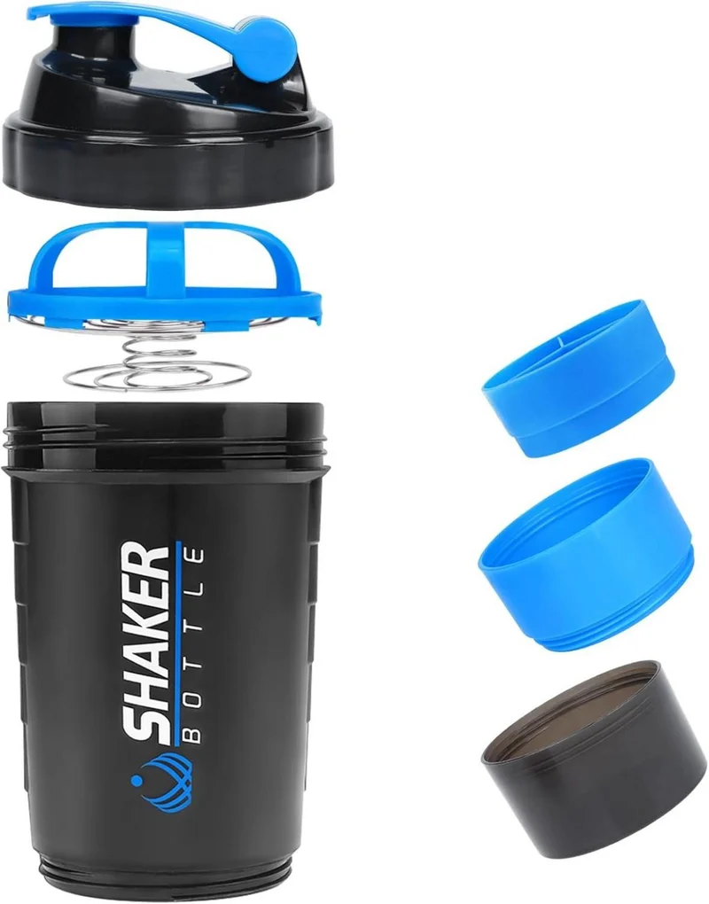 Protein Shaker 500ml Auslaufsicherer Sport Shake Becher Blau