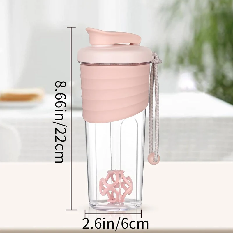 Protein Shaker Bottle 700ml Rosa Tritan BPA-frei Fitness