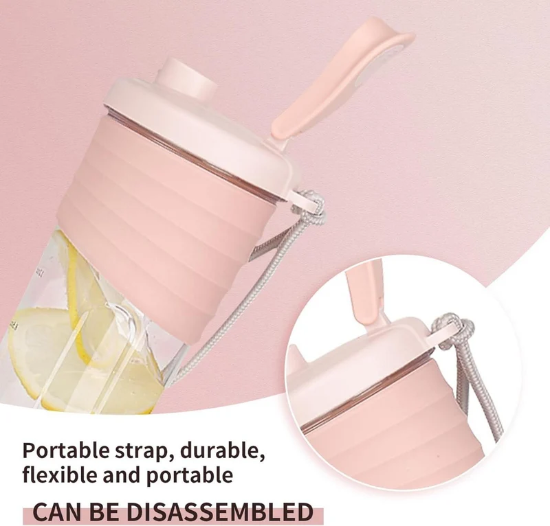 Protein Shaker Bottle 700ml Rosa Tritan BPA-frei Fitness