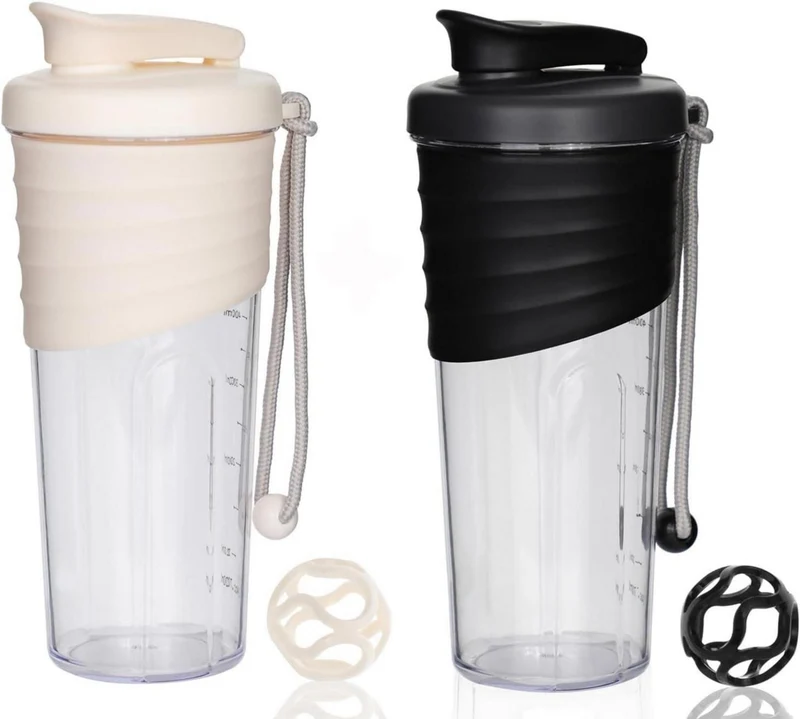 2er Set Protein Shaker 700ml TRITAN Rührball Fitness