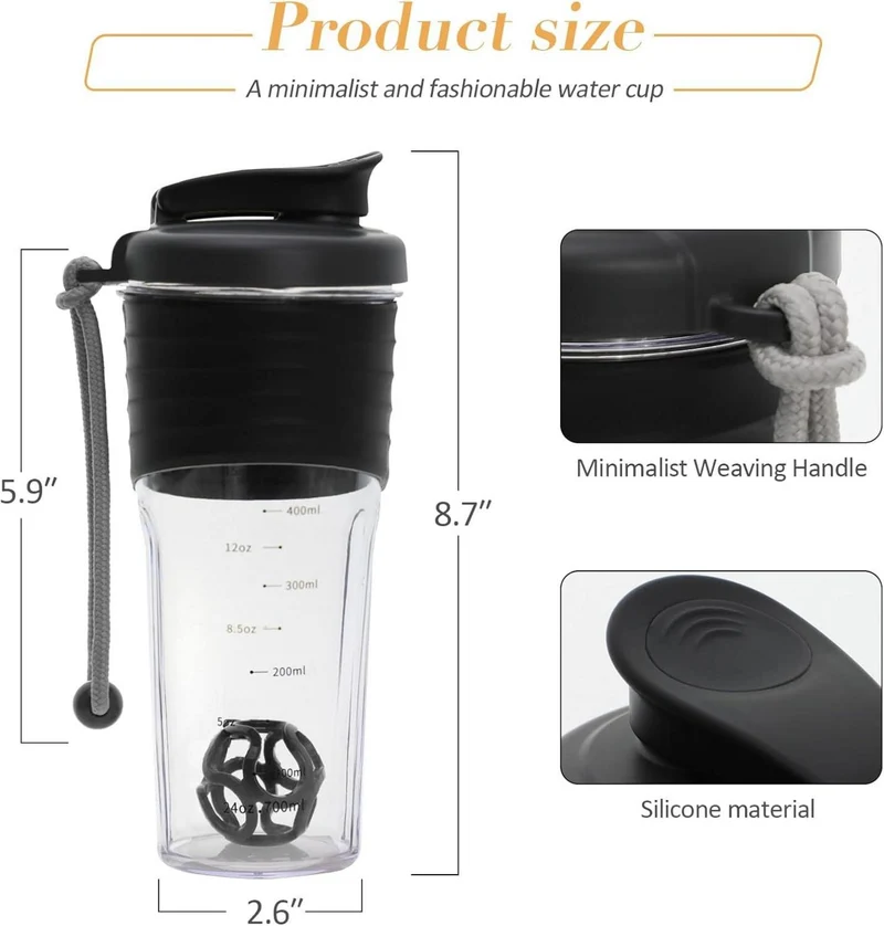 2er Set Protein Shaker 700ml TRITAN Rührball Fitness