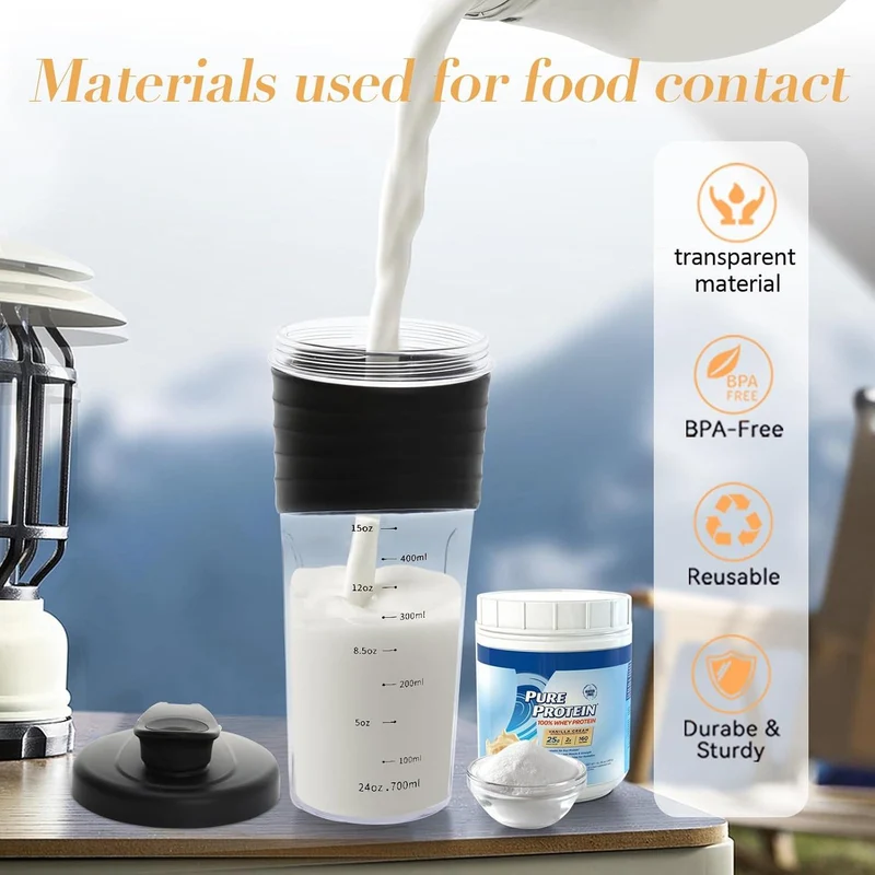 2er Set Protein Shaker 700ml TRITAN Rührball Fitness