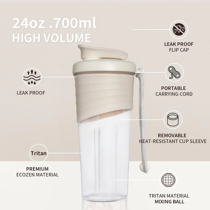 2er Set Protein Shaker 700ml TRITAN Rührball Fitness