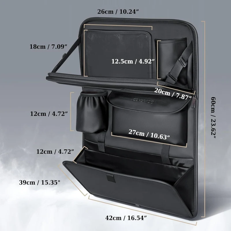 Auto Organizer Rücksitz Nappa Leder mit Tablet Halter & Tablett