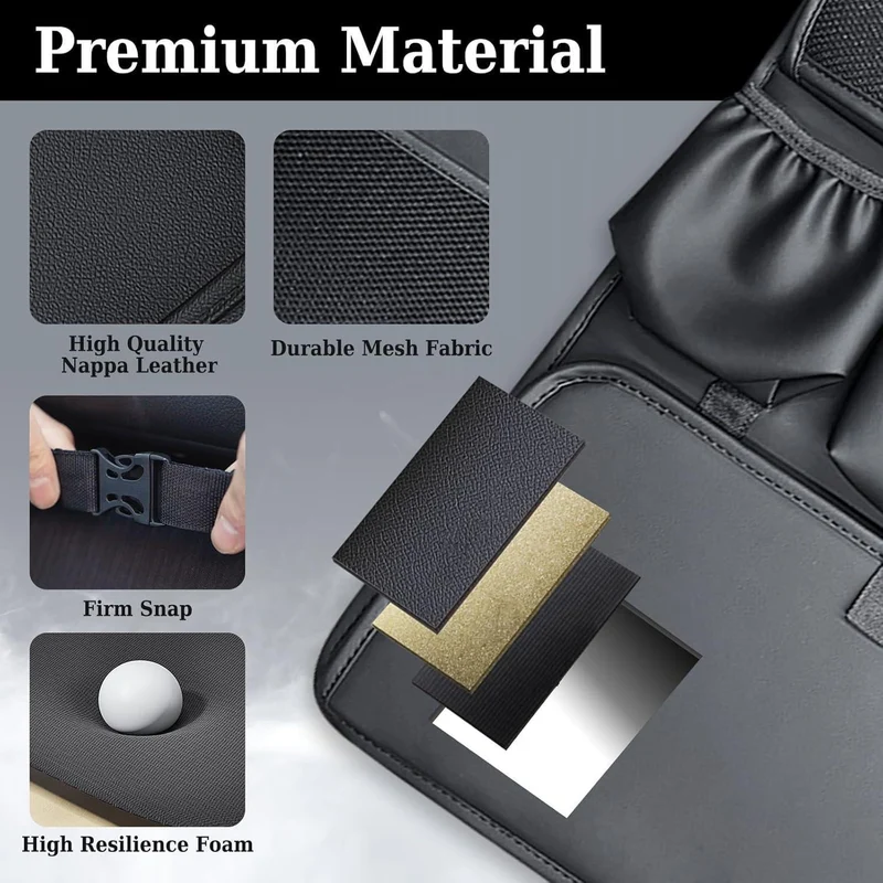 Auto Organizer Rücksitz Nappa Leder mit Tablet Halter & Tablett