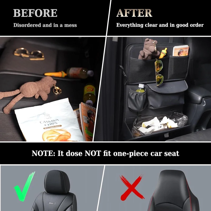 Auto Organizer Rücksitz Nappa Leder mit Tablet Halter & Tablett