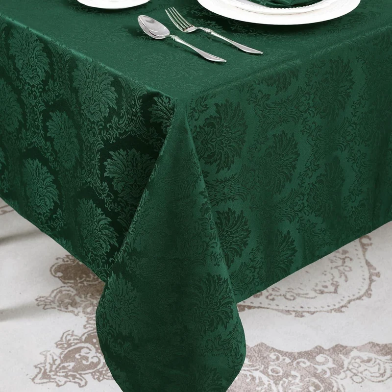 Grüne Tischdecke Romanstil Weihnachten 140x240 cm, Wasserabweisend